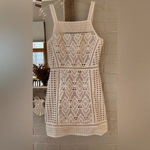 COPY - Skies Are Blue Cream Lined Mini Dress S